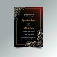 Luxury wedding invitation card design set. Luxury vintage golden vector invitation card template