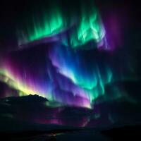 aurora borealis sky, black background photo