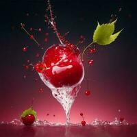 ripe cherries make the juice burst photo