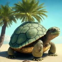 turtles and palm trees photo