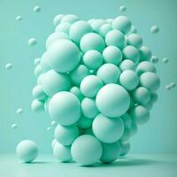 menta de colores 3d mate pelotas flotante en aire ilustración foto