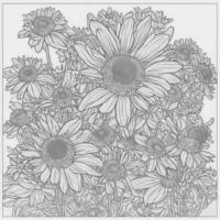 Line art style flower coloring page photo