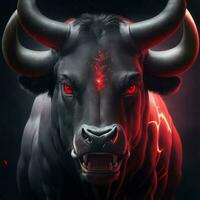 strong and angry bull animal photo