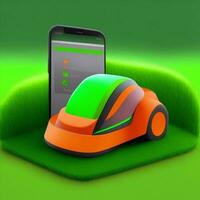 lawn mower, smart app illustration photo