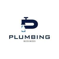 Initial Letter P Plumbing Icon Logo Design Template vector