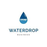 Initial Letter PPS Waterdrop Icon Logo Design Template vector
