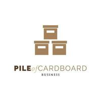 Pile of Cardboard Icon Logo Design Template vector