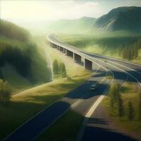 beautiful scenery highway illustration photo