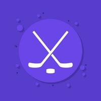 Ice hockey icon with sticks, vector