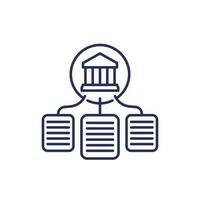 Banking documents line icon, vector