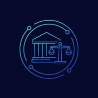 banking law and legislation line icon vector