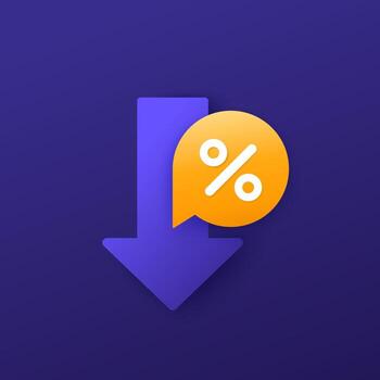 profit decrease icon, vector design
