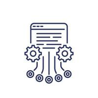 load testing line icon, multiple users accessing the service vector