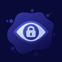 eye and lock, privacy control icon, vector design