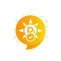 vitamina d3 icono, vector diseño