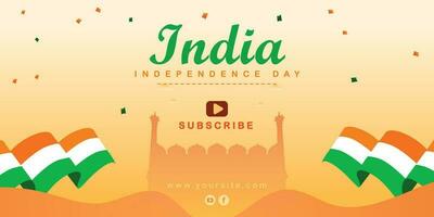 indian happy independence day cloud cream color background poster design vector