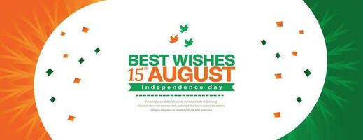 india independence day 15 august orange and green background wishing banner design vector