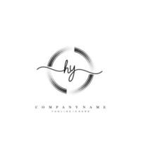 HY Initial handwriting minimalist geometric logo template vector