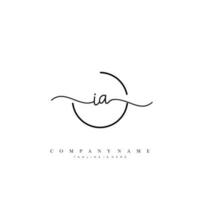 IA Initial handwriting minimalist geometric logo template vector