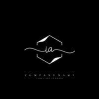 IA Initial handwriting minimalist geometric logo template vector