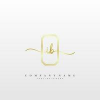 IB Initial handwriting minimalist geometric logo template vector