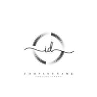 ID Initial handwriting minimalist geometric logo template vector