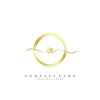 IX Initial handwriting minimalist geometric logo template vector