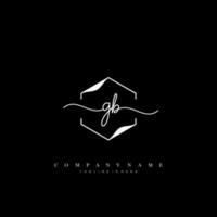 GB Initial handwriting minimalist geometric logo template vector