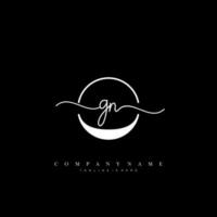 GN Initial handwriting minimalist geometric logo template vector