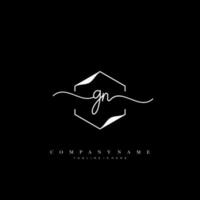 GN Initial handwriting minimalist geometric logo template vector