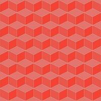 Red cube pattern. cube vector pattern. cube pattern. Seamless geometric pattern for floor, wrapping paper, backdrop, background, gift card, decorating.