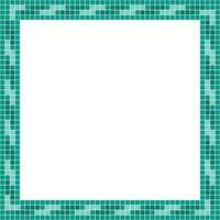 Green tile frame, Mosaic tile frame, Tile frame, Seamless pattern, Mosaic frame seamless pattern, Mosaic tiles texture or background. Bathroom wall tiles, swimming pool tiles with beautiful pattern. vector