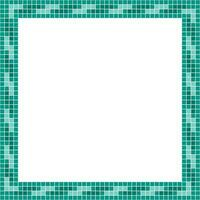 Green tile frame, Mosaic tile frame, Tile frame, Seamless pattern, Mosaic frame seamless pattern, Mosaic tiles texture or background. Bathroom wall tiles, swimming pool tiles with beautiful pattern. vector