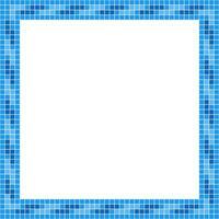 Blue tile frame, Mosaic tile frame, Tile frame, Seamless pattern, Mosaic frame seamless pattern, Mosaic tiles texture or background. Bathroom wall tiles, swimming pool tiles with beautiful pattern. vector