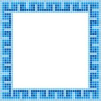 Blue tile frame, Mosaic tile frame, Tile frame, Seamless pattern, Mosaic frame seamless pattern, Mosaic tiles texture or background. Bathroom wall tiles, swimming pool tiles with beautiful pattern. vector