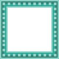 Green tile frame, Mosaic tile frame, Tile frame, Seamless pattern, Mosaic frame seamless pattern, Mosaic tiles texture or background. Bathroom wall tiles, swimming pool tiles with beautiful pattern. vector