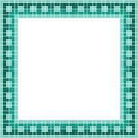 Green tile frame, Mosaic tile frame, Tile frame, Seamless pattern, Mosaic frame seamless pattern, Mosaic tiles texture or background. Bathroom wall tiles, swimming pool tiles with beautiful pattern. vector