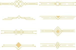 Golden Dividers. Vector elements for your design on black background. Calligraphic design elements and page decoration.Vector illustration.