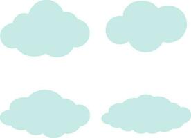 Simple Cloud Shape background. Rendering of flat round cartoon fluffy cloud icon.  geometric shape vector illustration