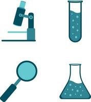 Science Laboratory Equipment. Test tube, microscope, atom and molecule symbol.Vector illustration vector