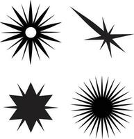 Star Shape. Original vector star sparkling icon set. Bright fireworks, twinkling decorations. Shining stars light effects and bursts collection. Vector illustration.