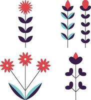 geométrico flor. exótico selva hojas, flores y plantas. resumen contemporáneo moderno de moda vector ilustración. Perfecto para carteles, instagram publicaciones, pegatinas