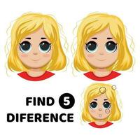 encontrar diferencias, educativo juego para niños vector