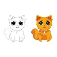 Coloring book for children cat vector