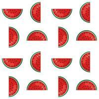 Seamless watermelons pattern. Vector background. Flat design.