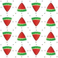 Seamless watermelons pattern. Vector background. Flat design.