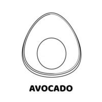 Coloring book for children, Avocado vector