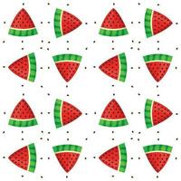 Seamless watermelons pattern. Vector background. Flat design.