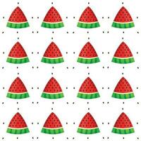 Seamless watermelons pattern. Vector background. Flat design.