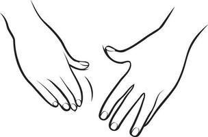 Massage Techniques Line Drawing. vector